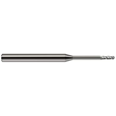 Harvey Tool Miniature End Mill - 4 Flute - Ball, 0.0620" (1/16), Shank Dia.: 1/8" 851062